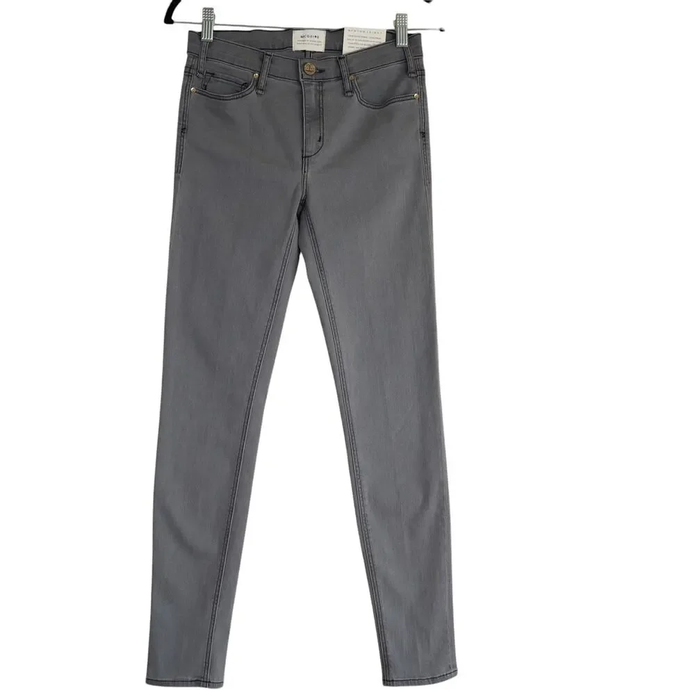 McGuire Womens Newton Skinny Jeans Size 26 Gray Wash‎ Denim Mid Rise Stretch NWT